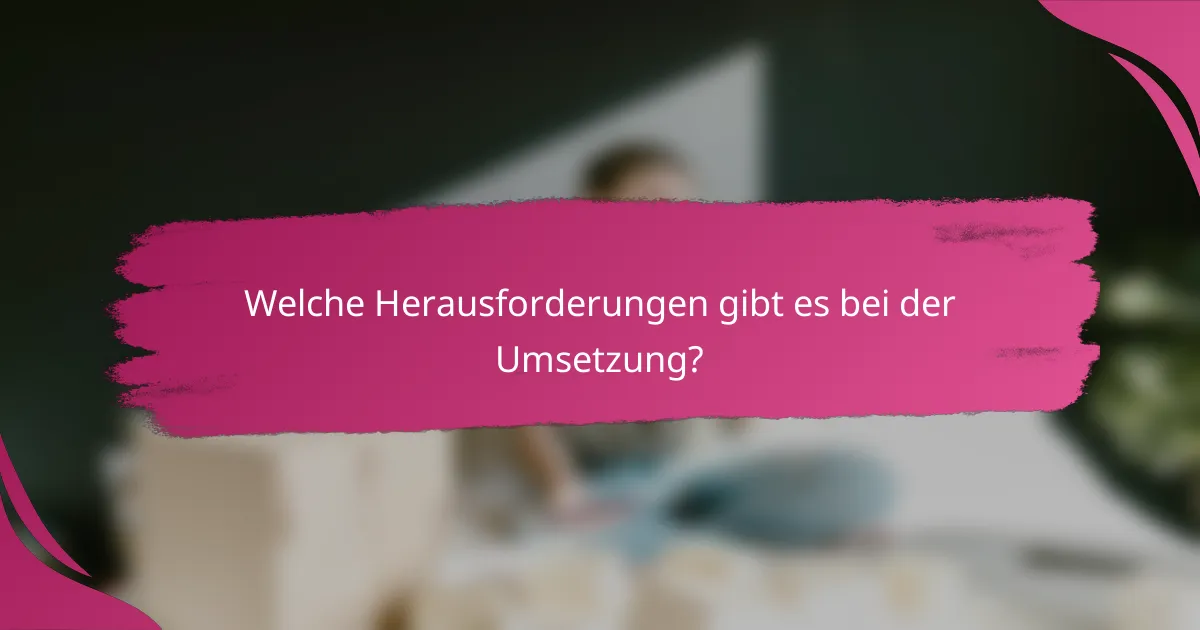 Welche Herausforderungen gibt es bei der Umsetzung?
