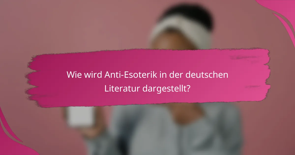 Wie wird Anti-Esoterik in der deutschen Literatur dargestellt?